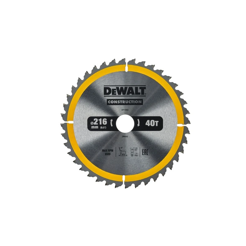 DEWALT zāģripa 216x30mm 40T