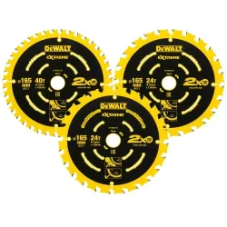 DeWALT Zāģripas EXTREME 2 x 165 24T & 1 x 165 40T