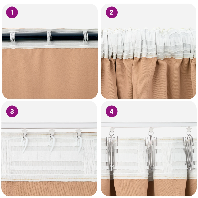 vidaXL Aizkari ar Gredzeniem, kas Aizliedz Gaismu 2 pcs Gaiši brūns