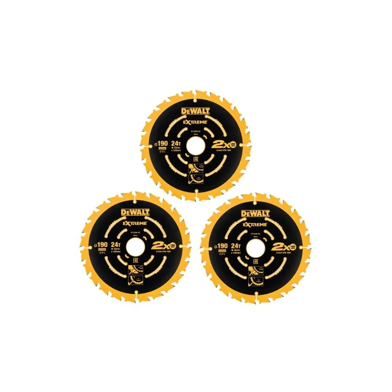 DeWALT Zāģripas EXTREME 3 x 190 24T