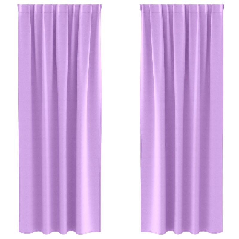 vidaXL Aizkari ar Gredzeniem, kas Aizliedz Gaismu 2 pcs Violeta