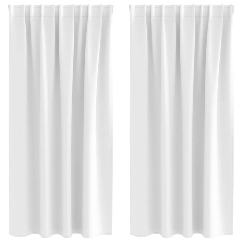 vidaXL Aizkari ar Gredzeniem, kas Aizliedz Gaismu 2 pcs Gaiši balta