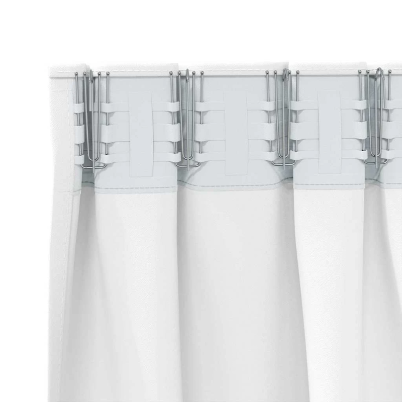 vidaXL Aizkari ar Gredzeniem, kas Aizliedz Gaismu 2 pcs Tīra balta