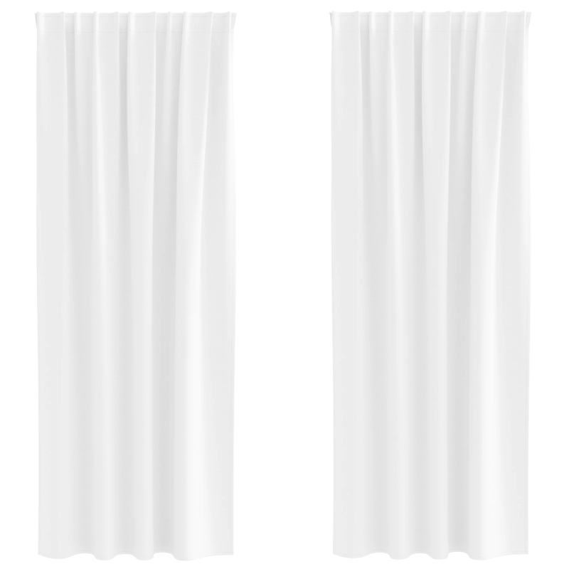 vidaXL Aizkari ar Gredzeniem, kas Aizliedz Gaismu 2 pcs Tīra balta