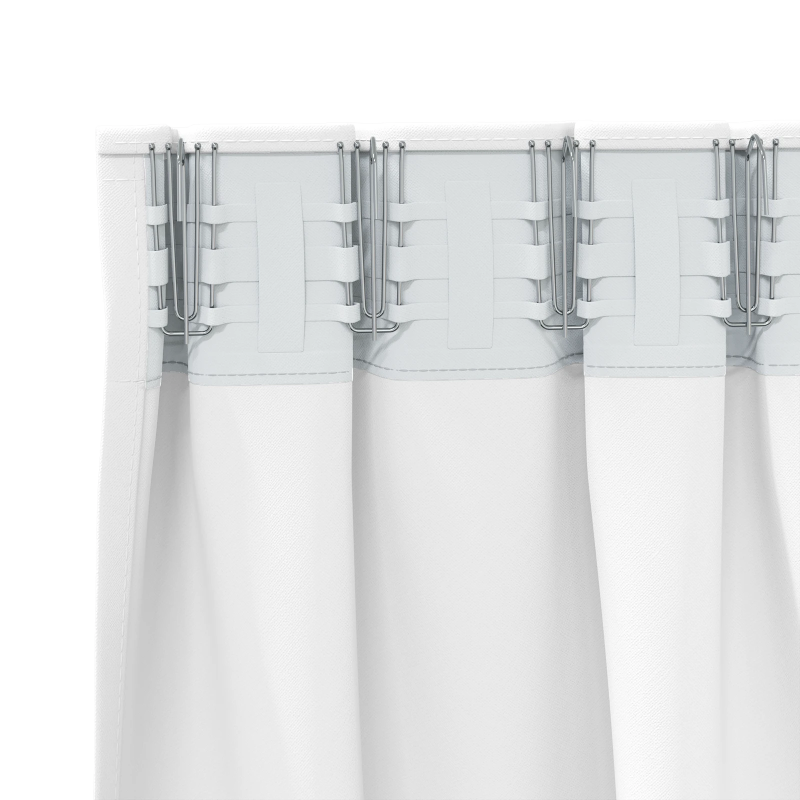 vidaXL Aizkari ar Gredzeniem, kas Aizliedz Gaismu 2 pcs Tīra balta