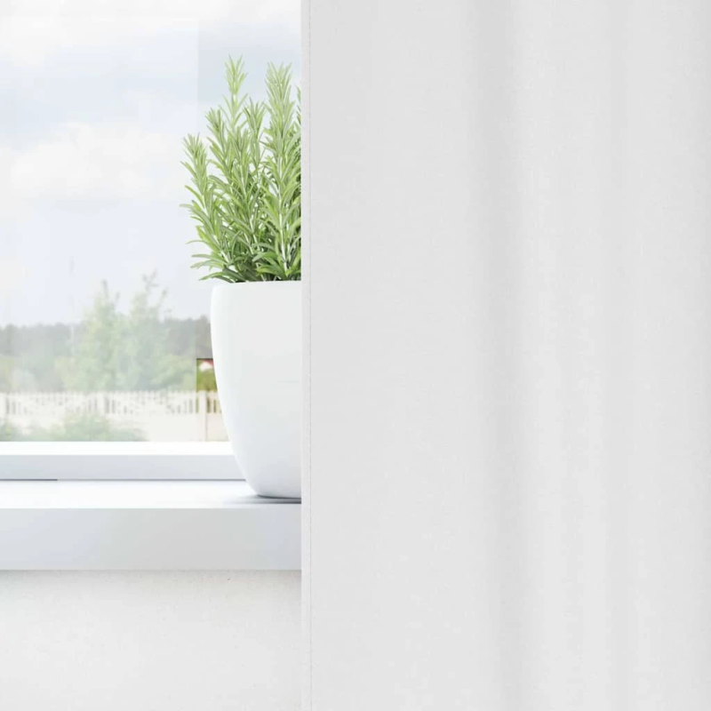 vidaXL Aizkari ar Gredzeniem, kas Aizliedz Gaismu 2 pcs Gaiši balta