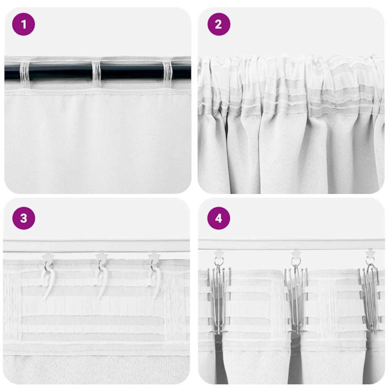 vidaXL Aizkari ar Gredzeniem, kas Aizliedz Gaismu 2 pcs Gaiši balta