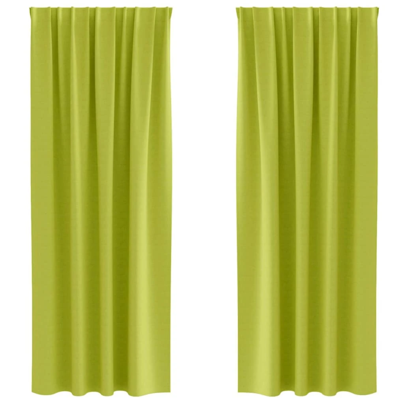 vidaXL Aizkari ar Gredzeniem, kas Aizliedz Gaismu 2 pcs Zaļa