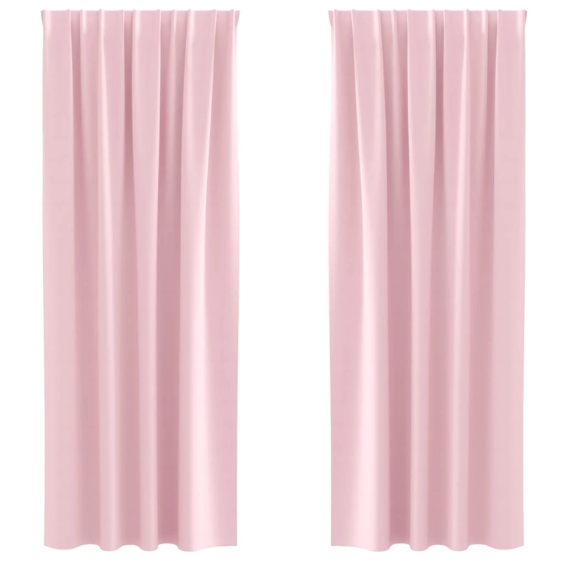 vidaXL Aizkari ar Gredzeniem, kas Aizliedz Gaismu 2 pcs Maigi rozā