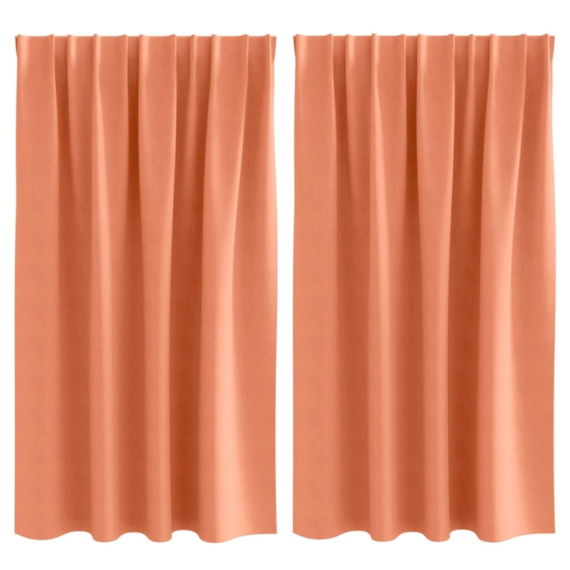 vidaXL Aizkari ar Gredzeniem, kas Aizliedz Gaismu 2 pcs Sarkanbrūns