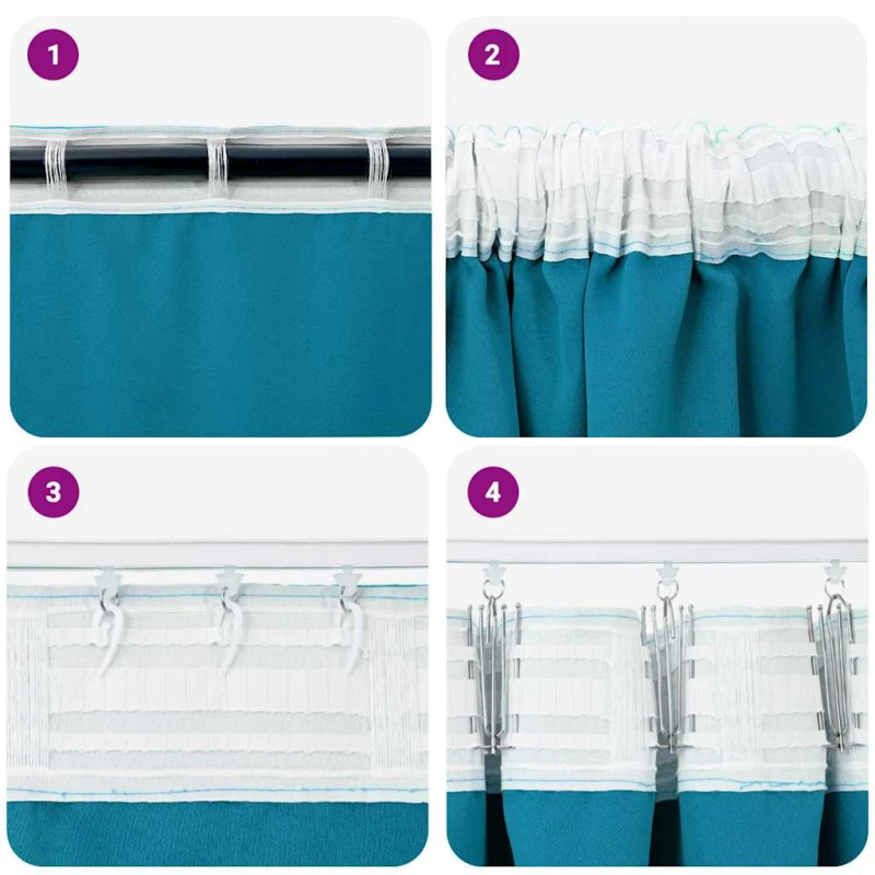 vidaXL Aizkari ar Gredzeniem, kas Aizliedz Gaismu 2 pcs Tirkīzzila