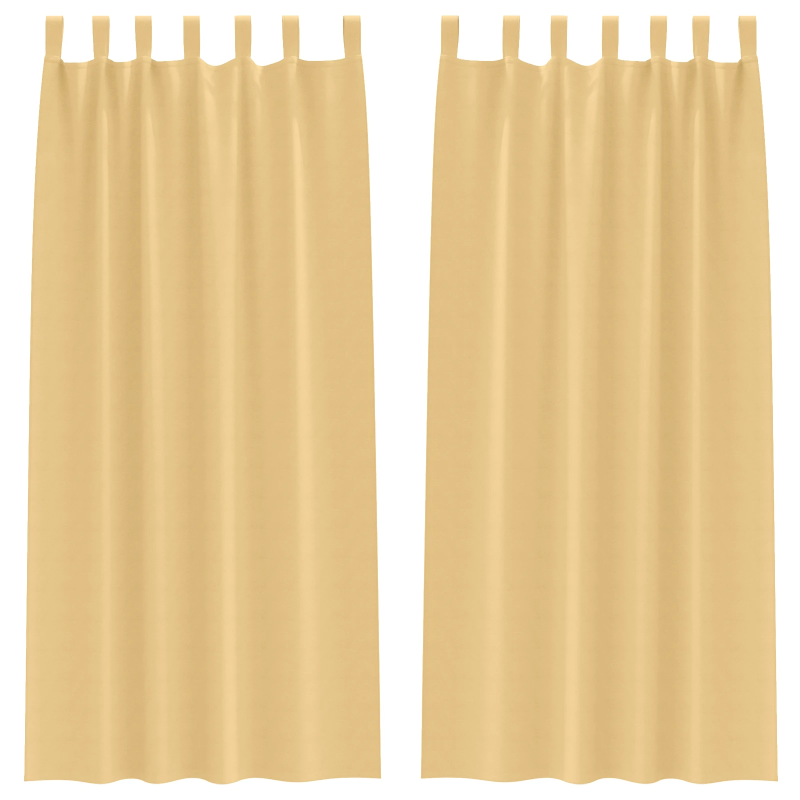 vidaXL Aizkari ar Gredzeniem, kas Aizliedz Gaismu 2 pcs Bēša