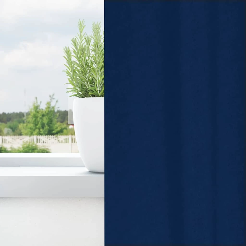 vidaXL Aizkari ar Gredzeniem, kas Aizliedz Gaismu 2 pcs Tumši zils