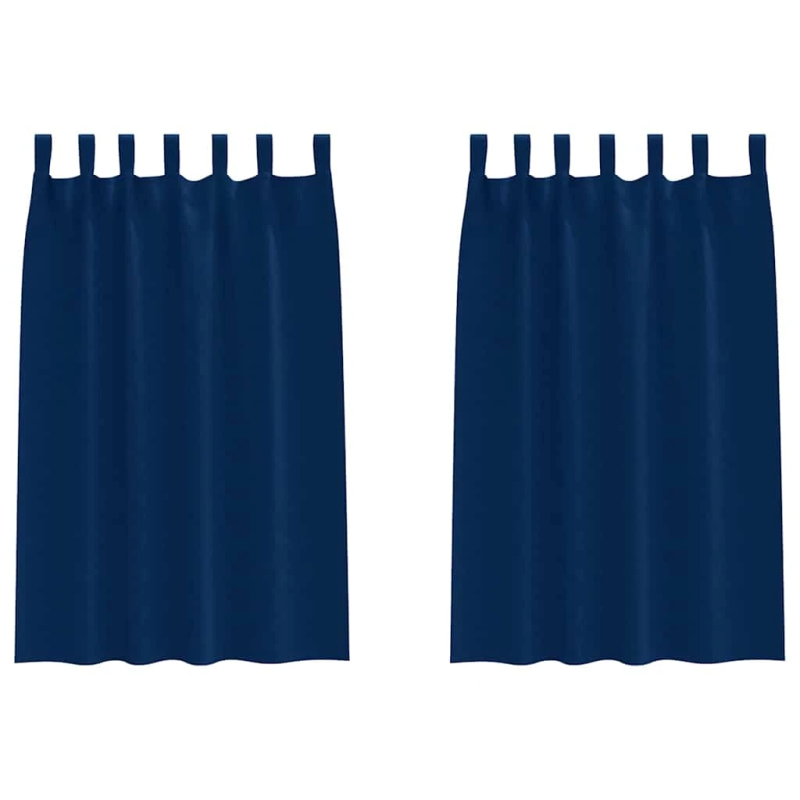 vidaXL Aizkari ar Gredzeniem, kas Aizliedz Gaismu 2 pcs Tumši zils