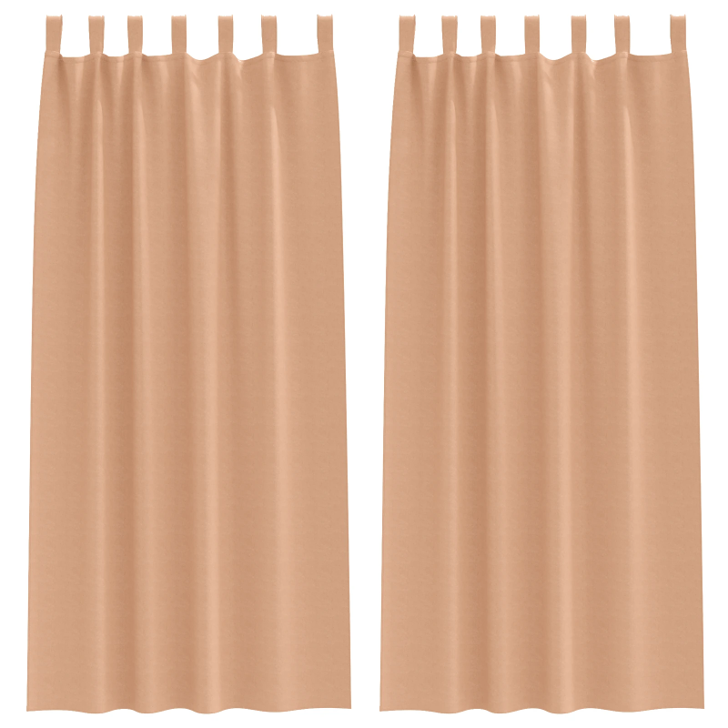 vidaXL Aizkari ar Gredzeniem, kas Aizliedz Gaismu 2 pcs Gaiši brūns