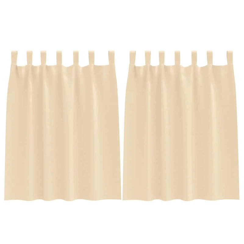 vidaXL Aizkari ar Gredzeniem, kas Aizliedz Gaismu 2 pcs Krēmkrāsa