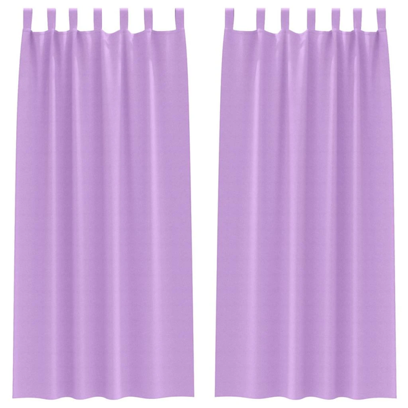 vidaXL Aizkari ar Gredzeniem, kas Aizliedz Gaismu 2 pcs Violeta