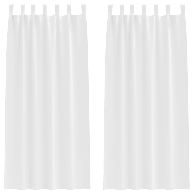 vidaXL Aizkari ar Gredzeniem, kas Aizliedz Gaismu 2 pcs Tīra balta