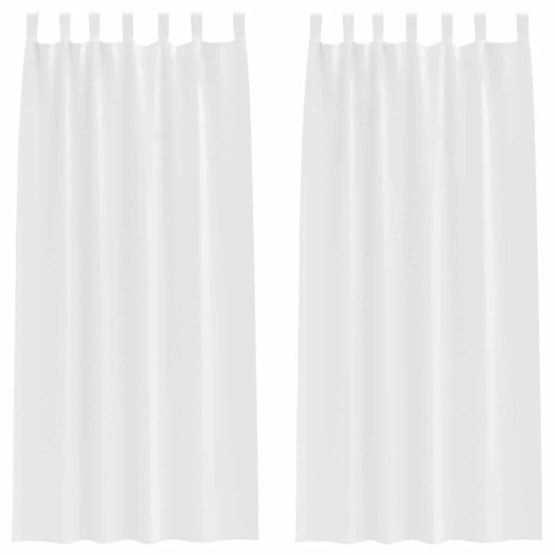 vidaXL Aizkari ar Gredzeniem, kas Aizliedz Gaismu 2 pcs Tīra balta