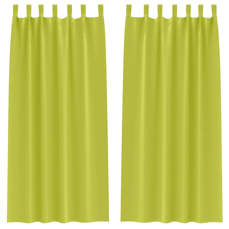 vidaXL Aizkari ar Gredzeniem, kas Aizliedz Gaismu 2 pcs Zaļa