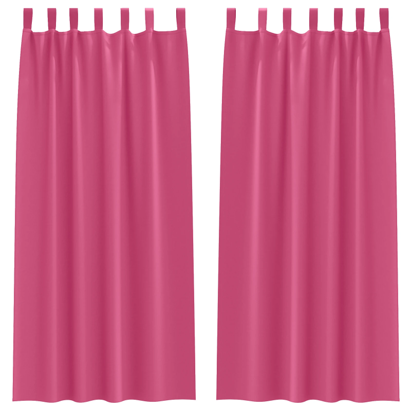 vidaXL Aizkari ar Gredzeniem, kas Aizliedz Gaismu 2 pcs Spoža rozā