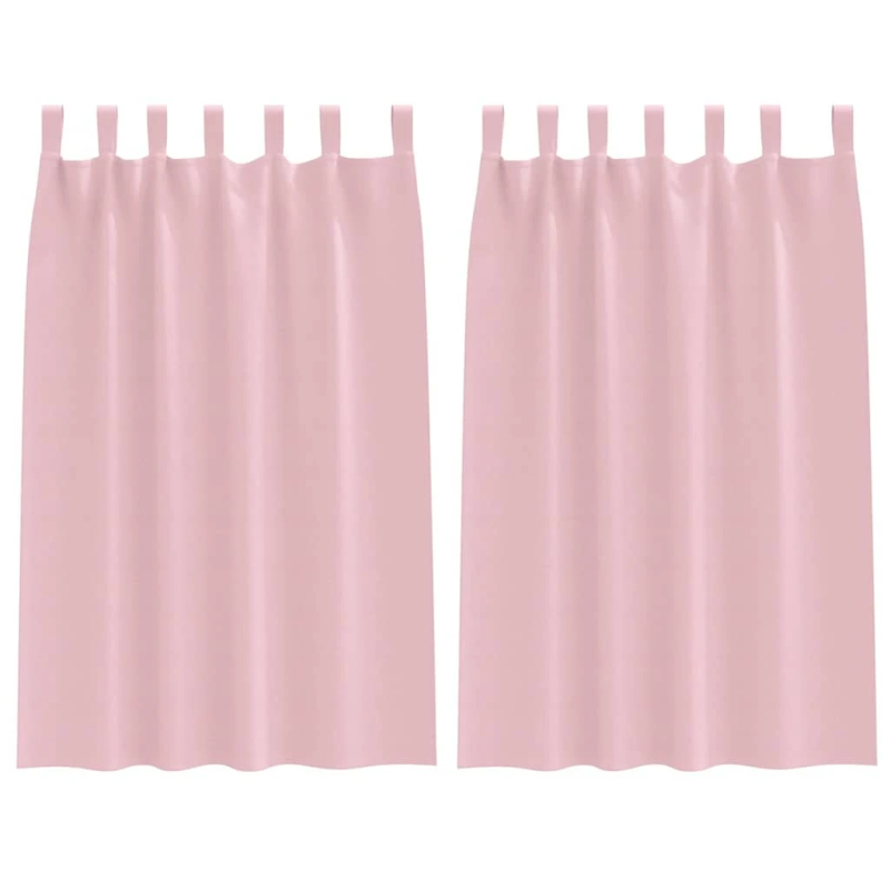 vidaXL Aizkari ar Gredzeniem, kas Aizliedz Gaismu 2 pcs Maigi rozā