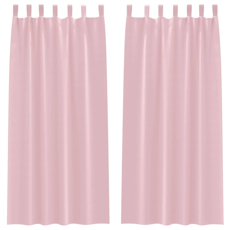 vidaXL Aizkari ar Gredzeniem, kas Aizliedz Gaismu 2 pcs Maigi rozā