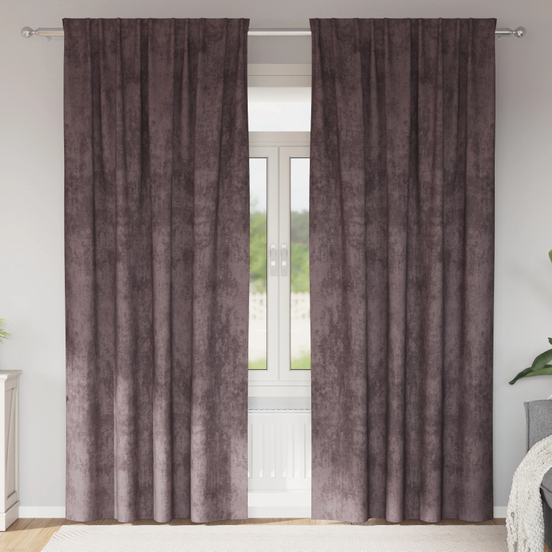 vidaXL Samta aizkari ar aizkariem 2 pcs Brūna 245 x 140 cm Samts