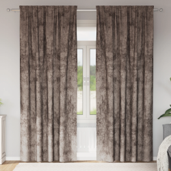 vidaXL Samta aizkari ar aizkariem 2 pcs Kapučīno 260 x 140 cm Samts