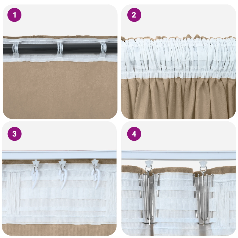 vidaXL Samta aizkari ar aizkariem 2 pcs šampanieša 260 x 140 cm Samts