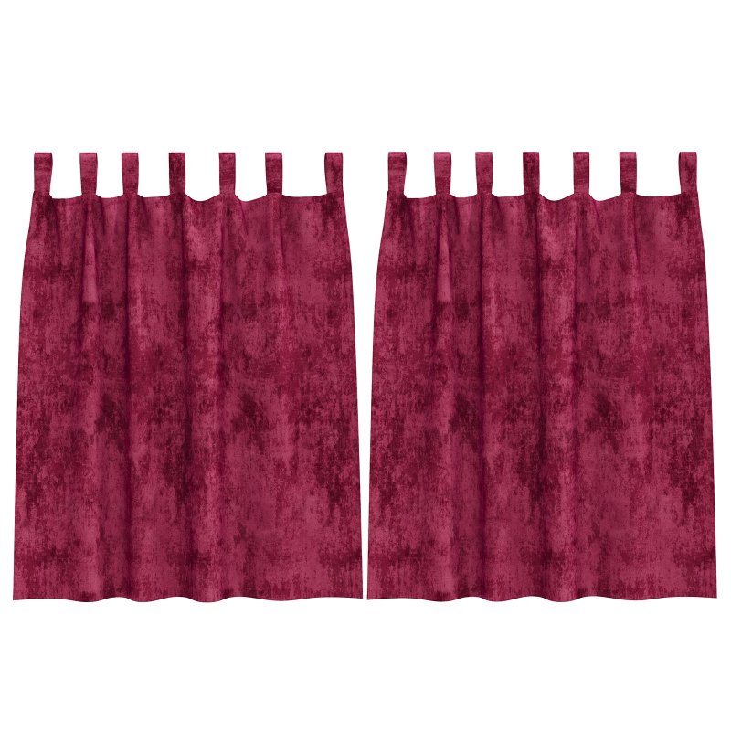 vidaXL Samta aizkari 2 pcs Vīna sarkans 140 x 140 cm Samts