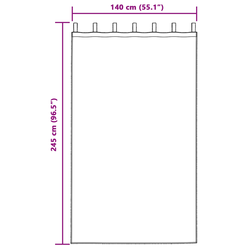 vidaXL Samta aizkari ar aizkariem 2 pcs Vīnsarkans 245 x 140 cm Samts