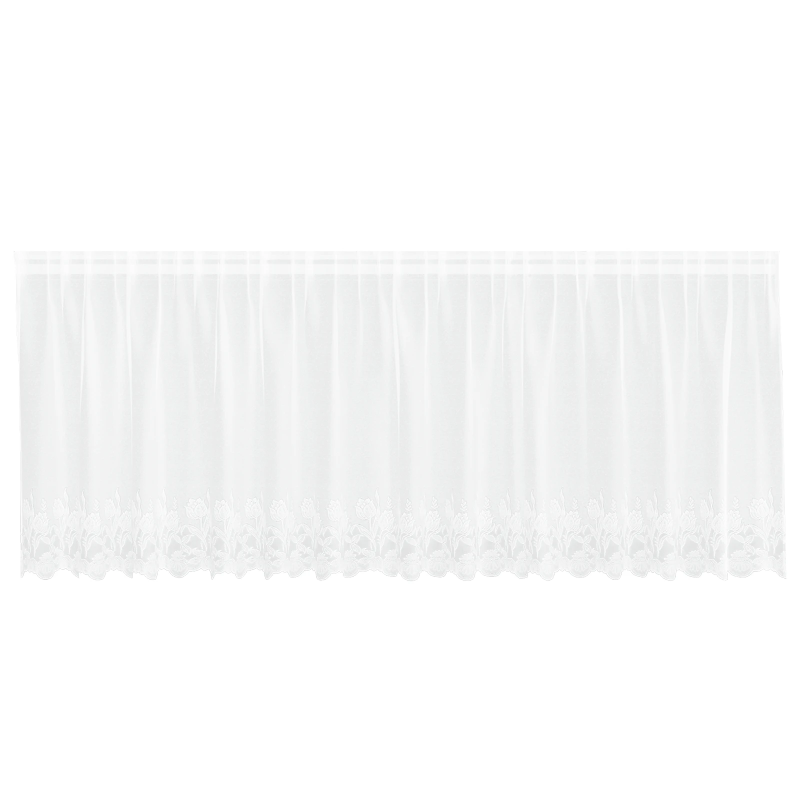 vidaXL Mežģīņu aizkars ar aizkariem Balts 80 x 400 cm Poliesters