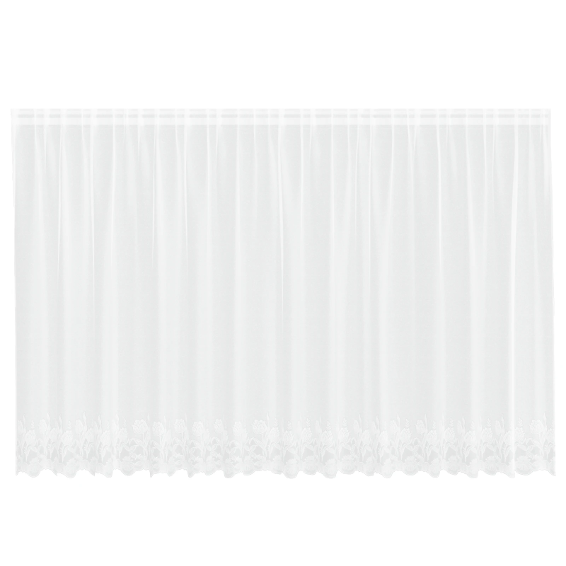 vidaXL Mežģīņu aizkars ar aizkariem Balts 140 x 400 cm Poliesters