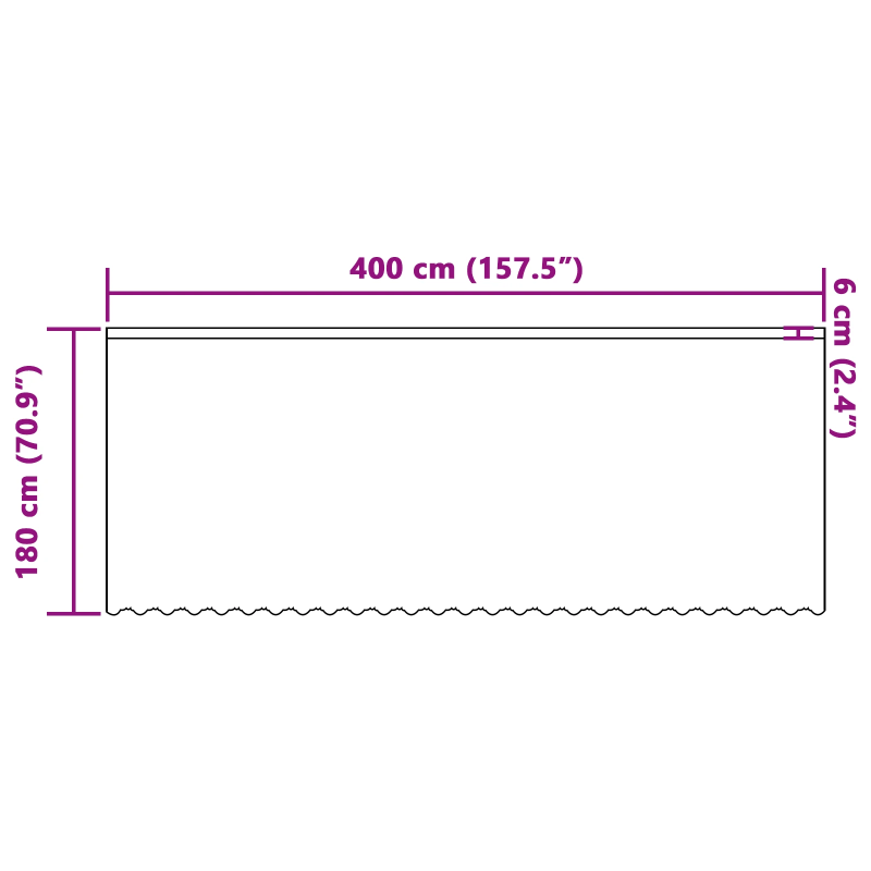 vidaXL Mežģīņu aizkars ar aizkariem Balts 180 x 400 cm Poliesters
