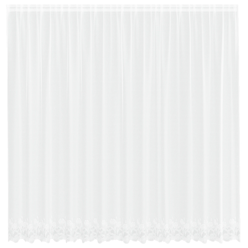 vidaXL Mežģīņu aizkars ar aizkariem Balts 220 x 400 cm Poliesters