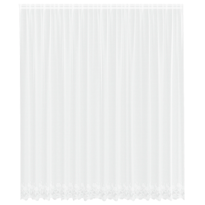 vidaXL Mežģīņu aizkars ar aizkariem Balts 280 x 400 cm Poliesters