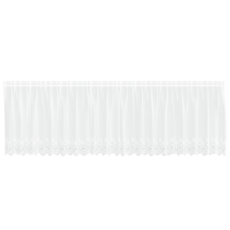 vidaXL Mežģīņu aizkars ar aizkariem Balts 100 x 500 cm Poliesters