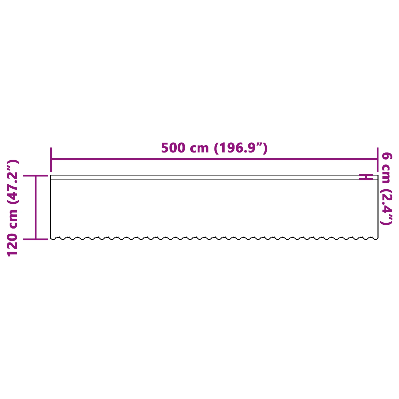 vidaXL Mežģīņu aizkars ar aizkariem Balts 120 x 500 cm Poliesters