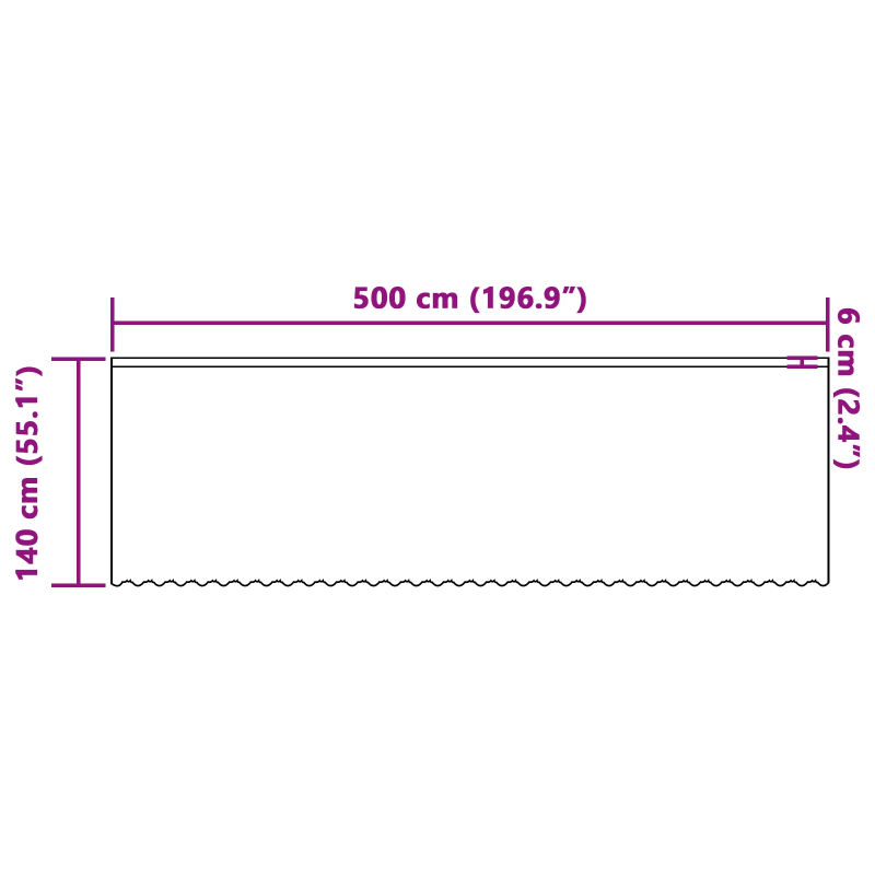 vidaXL Mežģīņu aizkars ar aizkariem Balts 140 x 500 cm Poliesters