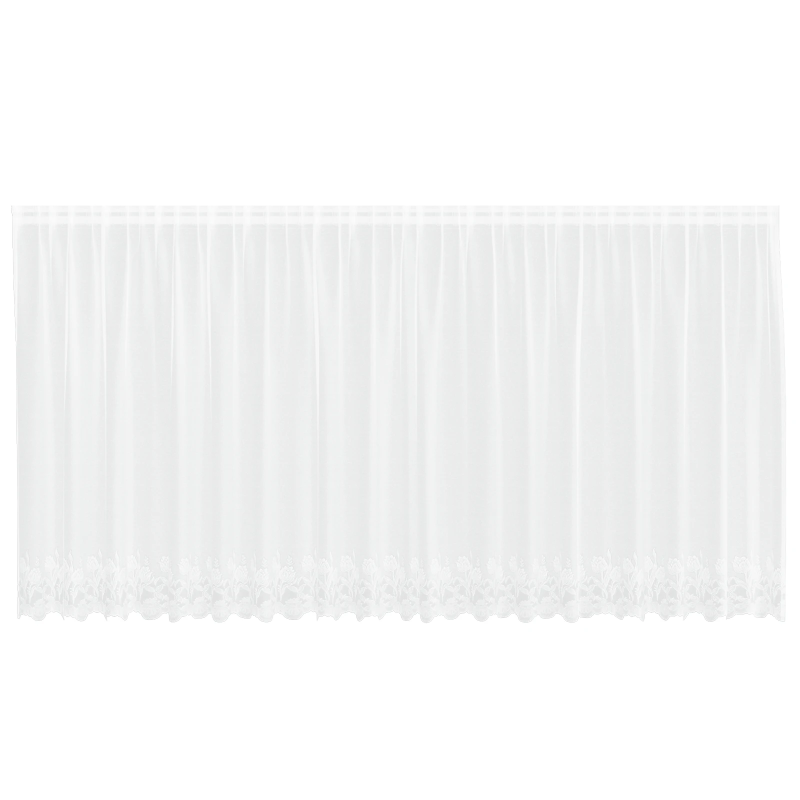 vidaXL Mežģīņu aizkars ar aizkariem Balts 140 x 500 cm Poliesters