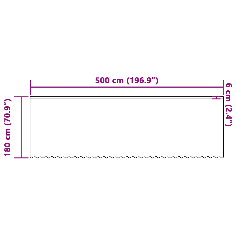 vidaXL Mežģīņu aizkars ar aizkariem Balts 180 x 500 cm Poliesters