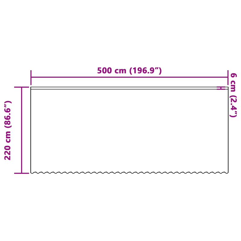 vidaXL Mežģīņu aizkars ar aizkariem Balts 220 x 500 cm Poliesters