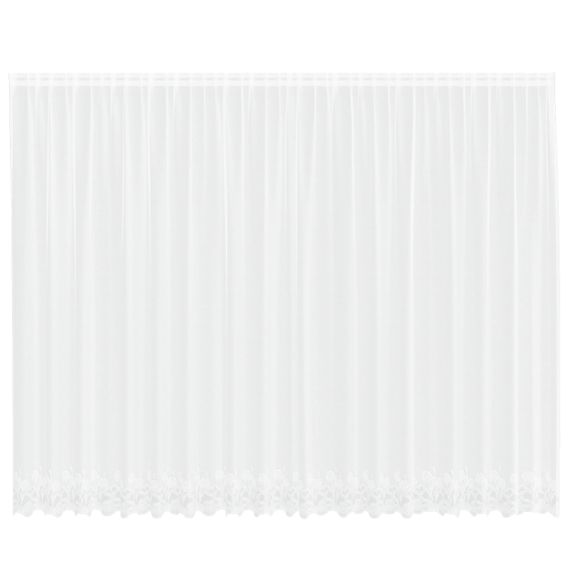 vidaXL Mežģīņu aizkars ar aizkariem Balts 220 x 500 cm Poliesters