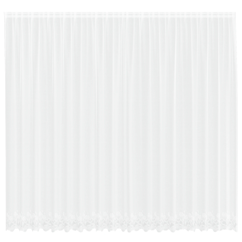 vidaXL Mežģīņu aizkars ar aizkariem Balts 280 x 500 cm Poliesters