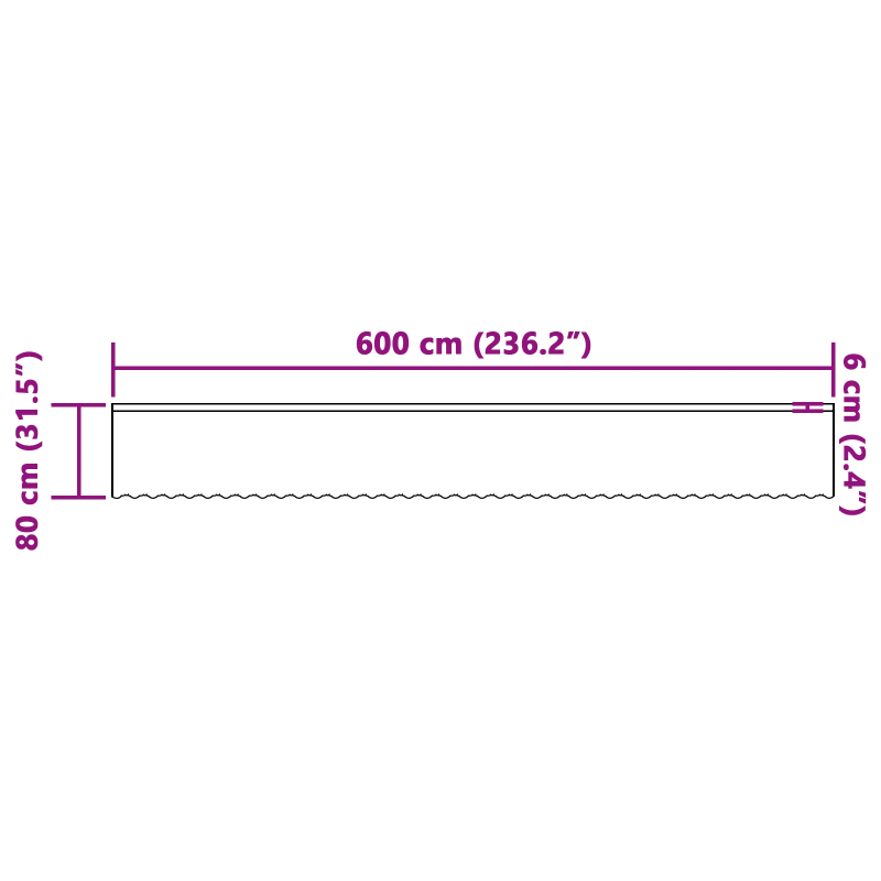vidaXL Mežģīņu aizkars ar aizkariem Balts 80 x 600 cm Poliesters