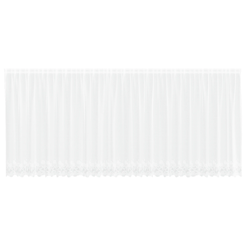 vidaXL Mežģīņu aizkars ar aizkariem Balts 140 x 600 cm Poliesters