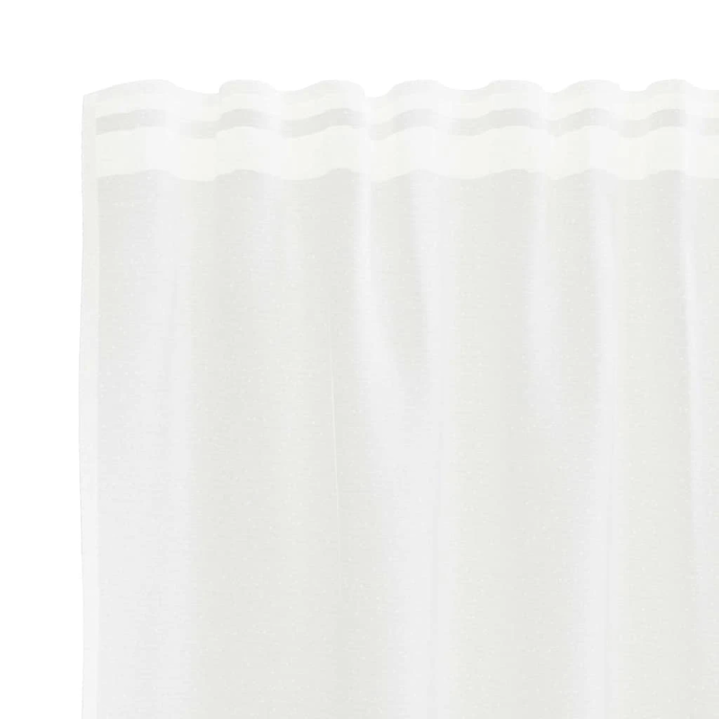 vidaXL Mežģīņu aizkars ar aizkariem Balts 180 x 600 cm Poliesters