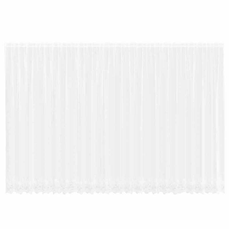 vidaXL Mežģīņu aizkars ar aizkariem Balts 220 x 600 cm Poliesters