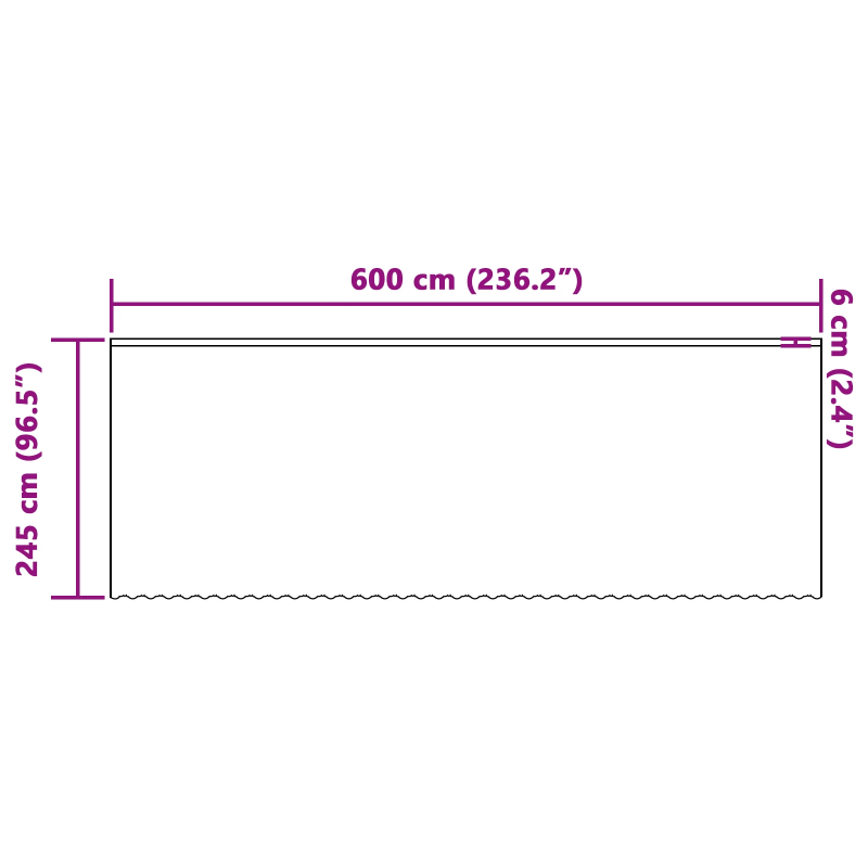 vidaXL Mežģīņu aizkars ar aizkariem Balts 245 x 600 cm Poliesters